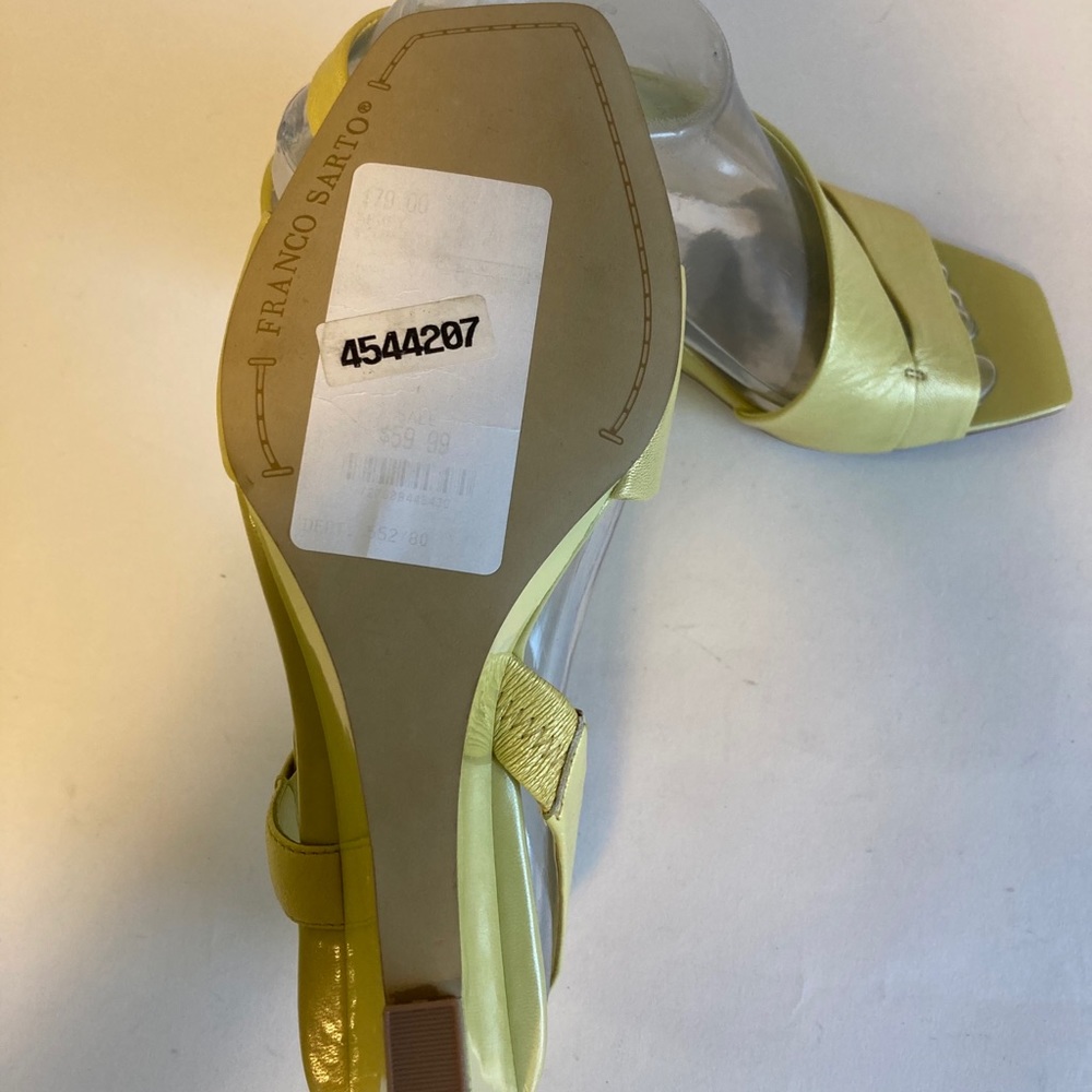 New Franco Sarto Green Square Toe Wedge Sandals size 7 - Picture 9 of 11